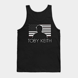 Toby Keith against a backdrop of the American flag Tank Top